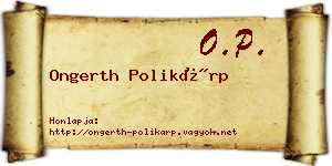 Ongerth Polikárp névjegykártya